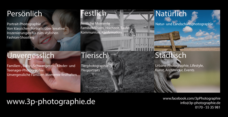 Leistungen Fotografie Bewerbungsfotos, Portraitfotos, Naturfotos, Landschaftsfotos, Tierfotos, Eventfotos, Hochzeitsfotos, Familienfotos